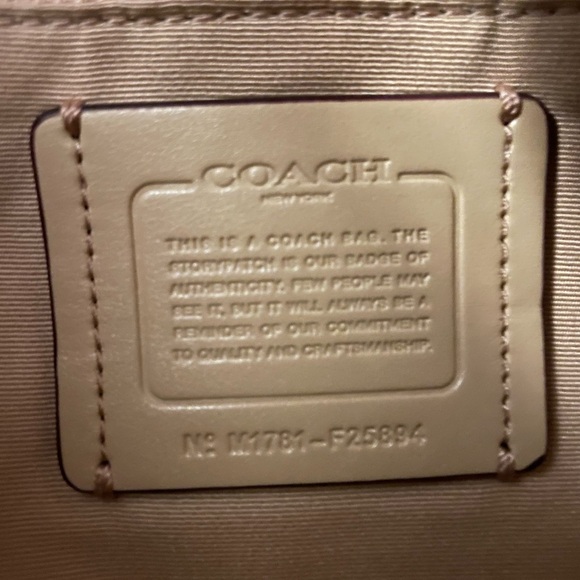 COACH PEBBLED BLUSH NUDE LEATHER LEXI CHAIN SHOULDER BAG W/ FLORAL TRIM  #F25884 - Picture 11 of 11